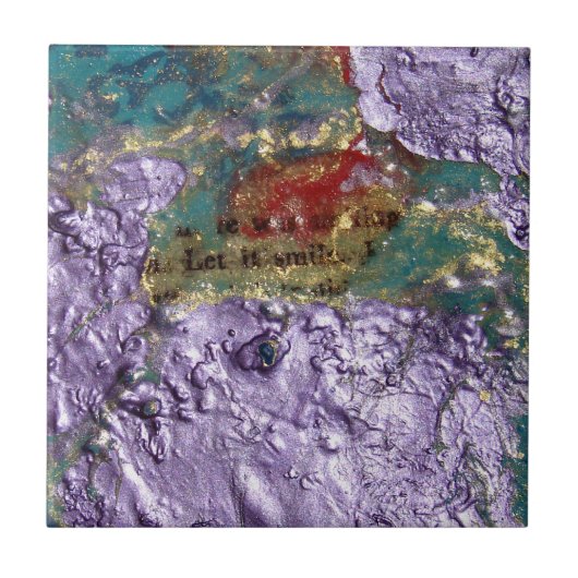 Smile Abstracte gemengde media collage Tegeltje (Voorkant)