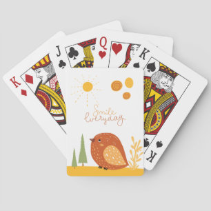 Smile Alleday Boho Bird Sun Cute Pokerkaarten