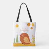 Smile Alleday Boho Bird Sun Cute Tote Bag (Achterkant)