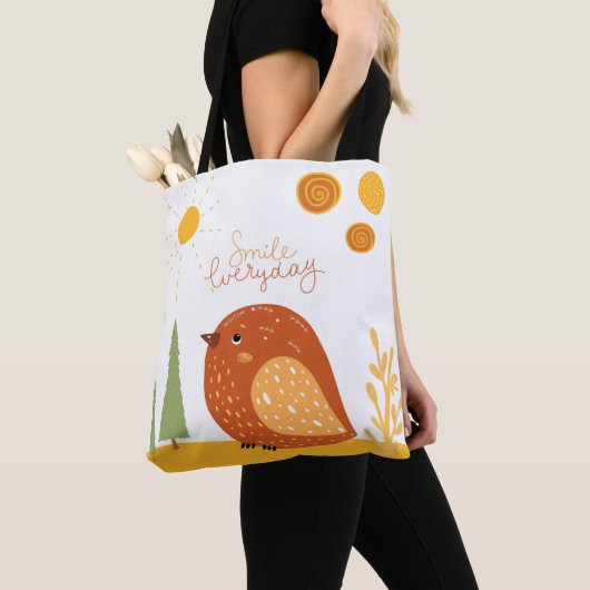 Smile Alleday Boho Bird Sun Cute Tote Bag (Dichtbij)