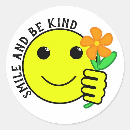 Smile and Be Kind Friendship Ronde Sticker (Voorkant)