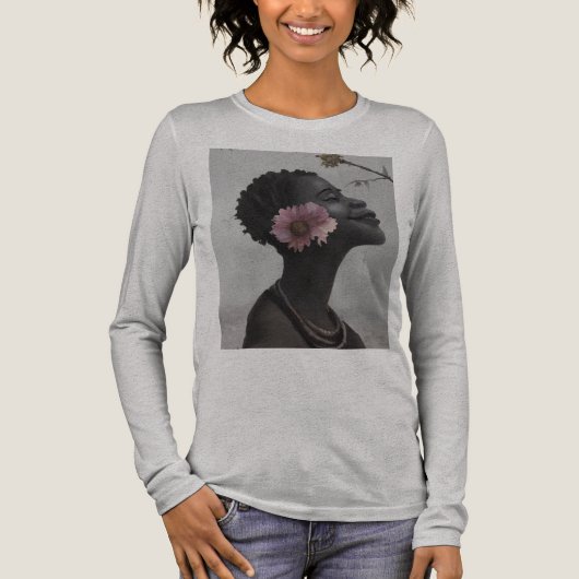 smile and flower Tri-Blend shirt (Voorkant)
