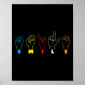 Smile ASL Alphabet American Sing Language ASL Teac Poster (Voorkant)