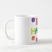 Smile be Happy Face Fun Funny Geluk Koffiemok (Links)