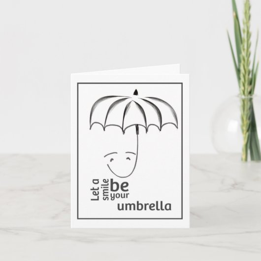Smile be Your Umbrella Note Kaart (Voorkant)