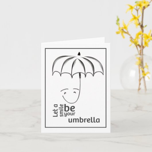 Smile be Your Umbrella Note Kaart (Gele Bloem)