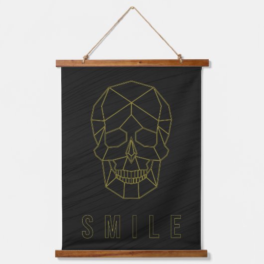 Smile bevestiging poster gele origamischedel hangend wandkleed (Voorkant)