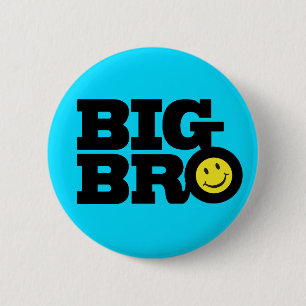 Smile Big Bro-knoopbadge in blauw zwart-geel Ronde Button 5,7 Cm