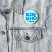 Smile Big Bro met de naam knoppenning in blauw Ronde Button 5,7 Cm (In situ)