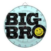 Smile Big Bro zwart lichtblauw geel dart board Dartbord (Voorkant)