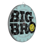 Smile Big Bro zwart lichtblauw geel dart board Dartbord (Voorkant Links)