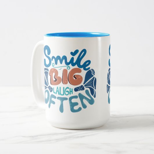 Smile Big Laugh Vaak Mok met tweetone koffie (Voorkant links)