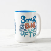 Smile Big Laugh Vaak Mok met tweetone koffie (Voorkant rechts)