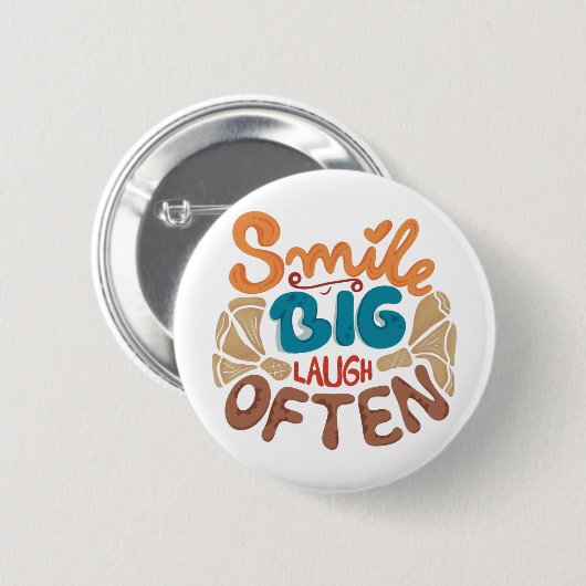 Smile Big Laugh Vaak Sierkussen Ronde Button 5,7 Cm (Voorkant /achterkant)