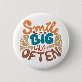 Smile Big Laugh Vaak Sierkussen Ronde Button 5,7 Cm