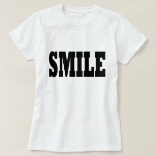 SMILE Black Slogan Typografie T-shirt