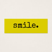 Smile Black Yellow Typography Mini Visitekaartjes (Voorkant)