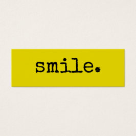 Smile Black Yellow Typography Mini Visitekaartjes