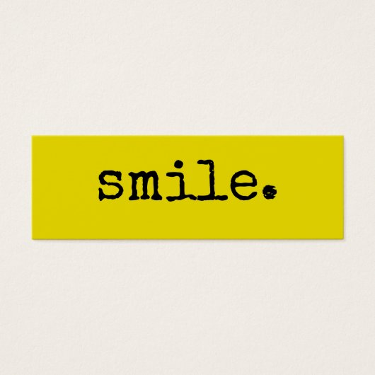 Smile Black Yellow Typography Mini Visitekaartjes (Voorkant)