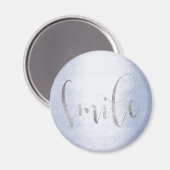 Smile Blue Pastel Silver Grey Ombre Enmoedigheid Magneet (Voorkant / Achterkant)
