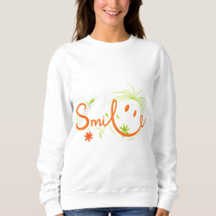 Smile Borstelstijl Lijnkunst Dames Sweatshirt