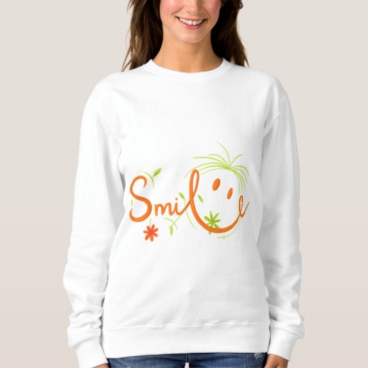 Smile Borstelstijl Lijnkunst | Dames Sweatshirt (Voorkant)