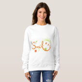Smile Borstelstijl Lijnkunst | Dames Sweatshirt (Voorkant volledig)