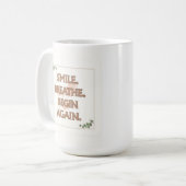 Smile. Breathe. Begin Again. | 15 oz Mug | Gift Koffiemok (Voorkant links)