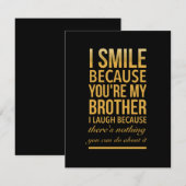 Smile bro Funny verjaardagsgeschenken voor broers  Bedankkaart (Voorkant / Achterkant)