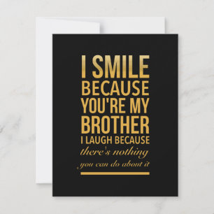 Smile bro Funny verjaardagsgeschenken voor broers  Bedankkaart