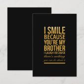 Smile bro Funny verjaardagsgeschenken voor broers  Bedankkaart (Voorkant / Achterkant)