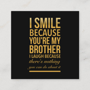 Smile bro Funny verjaardagsgeschenken voor broers Contactkaartje