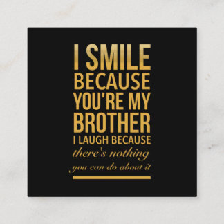 Smile bro Funny verjaardagsgeschenken voor broers  Contactkaartje