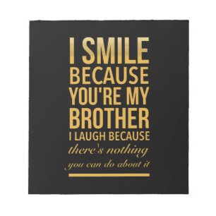Smile bro Funny verjaardagsgeschenken voor broers  Notitieblok