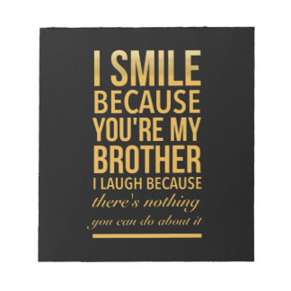 Smile bro Funny verjaardagsgeschenken voor broers  Notitieblok