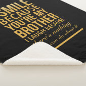 Smile bro Funny verjaardagsgeschenken voor broers Sherpa Deken (3/4)