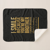 Smile bro Funny verjaardagsgeschenken voor broers Sherpa Deken (Voorkant (horizontaal))