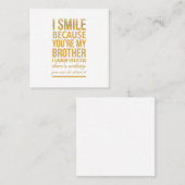 Smile bro Funny verjaardagsgeschenken voor broers  Vierkante Visitekaartje (Voorkant / Achterkant)
