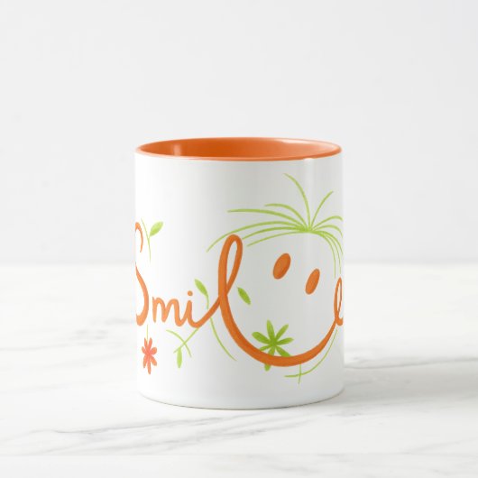 Smile Brush Style Line Art | Combo Mug Mok (Midden)