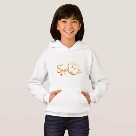 Smile Brush Style Line Art | Kids’ Pullover Hoodie (Voorkant volledig)