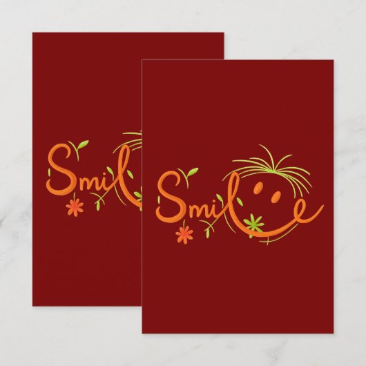 Smile Brush Style Line Art | Thank You Card 3.5"x5 Bedankkaart (Voorkant / Achterkant)