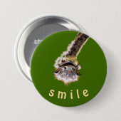 Smile Button Happy Ostrich - Uw kleur / Tekst (Voorkant /achterkant)