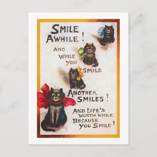 Smile Cats, Louis Wain Briefkaart (Voorkant)