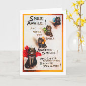 Smile Cats, Louis Wain Kaart (Gele Bloem)