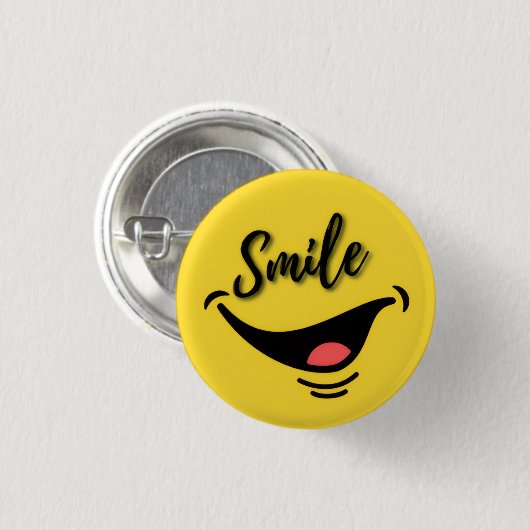 Smile 😊 | Cheerful Yellow Badge | Positive Vibes Ronde Button 3,2 Cm (Voorkant /achterkant)