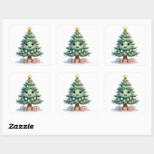 Smile Christmas Delight Vierkante Sticker (Vel)