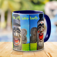 "Smile" Citaat Funny Laughing Teeth Wood Face Foto