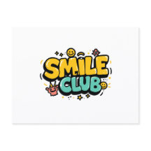Smile Club Schattige Cartoon Typografie