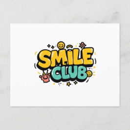 Smile Club Schattige Cartoon Typografie Uitnodiging Briefkaart