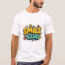 Smile Club Schattige Positieve Typografie T-shirt
